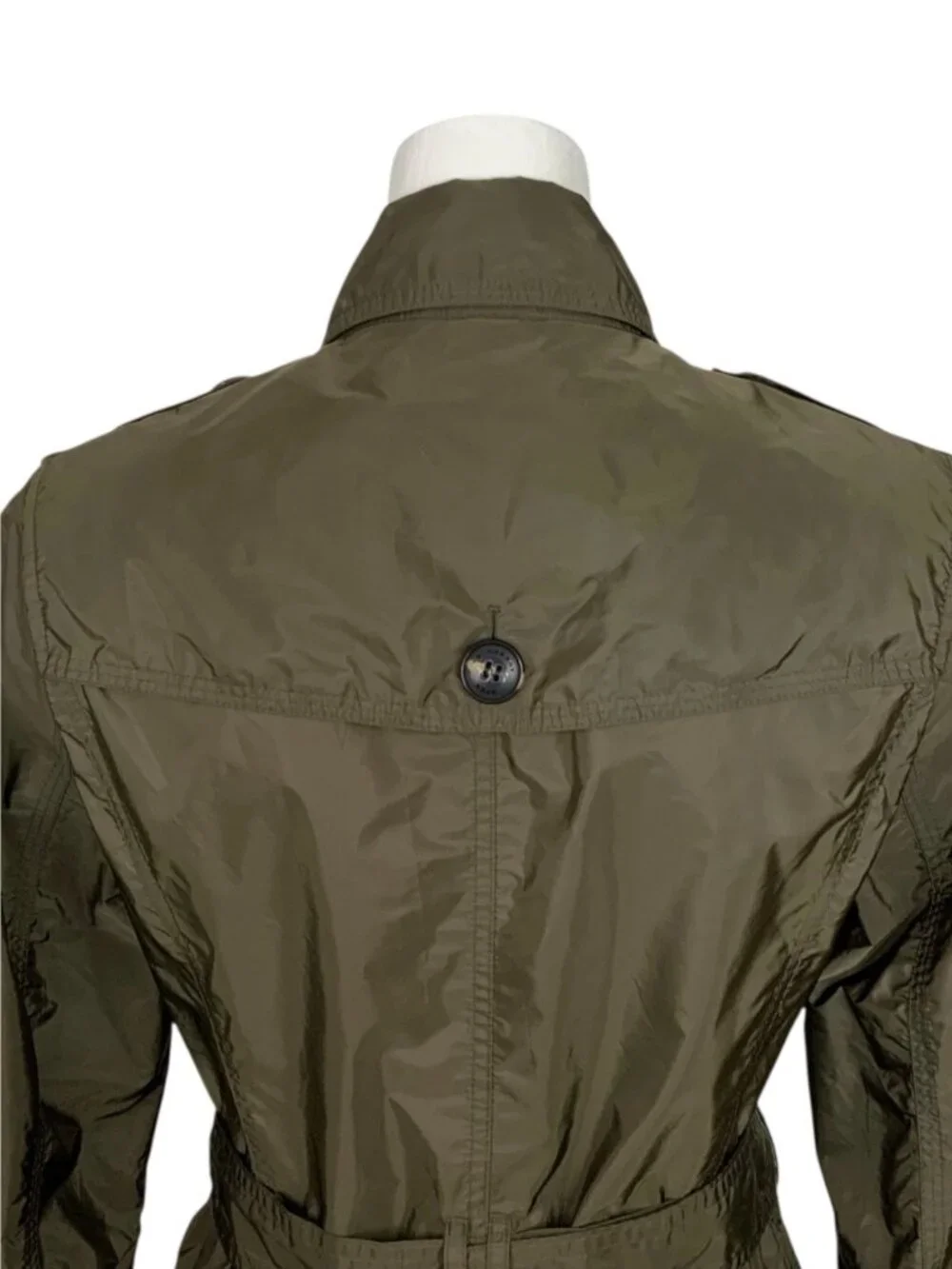 Burberry Brit Double Breasted Trench Coat Jacket US 8 Green - Picture 14 of 16